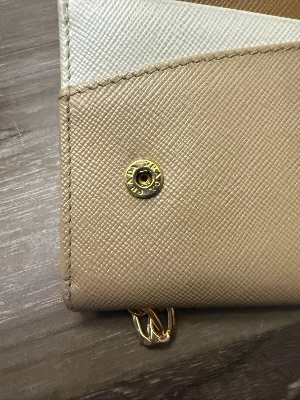 Prada Beige Saffiano Leather Wallet